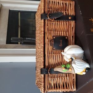 Harrods wicker picnic hamper